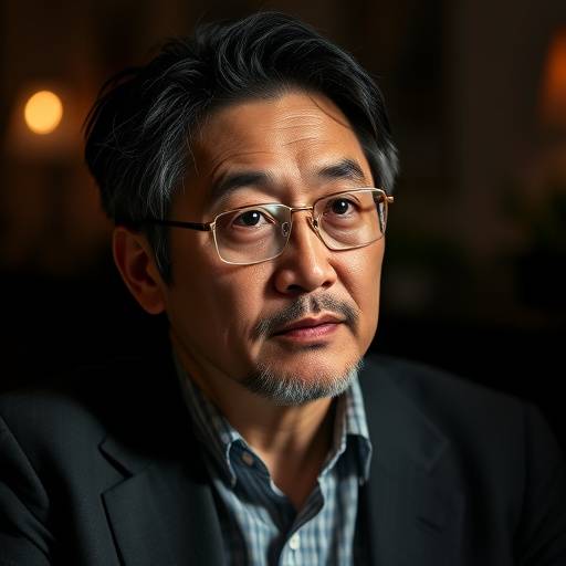 Headshot of Kenji Tanaka, Screenwriting Guru, with a thoughtful expression